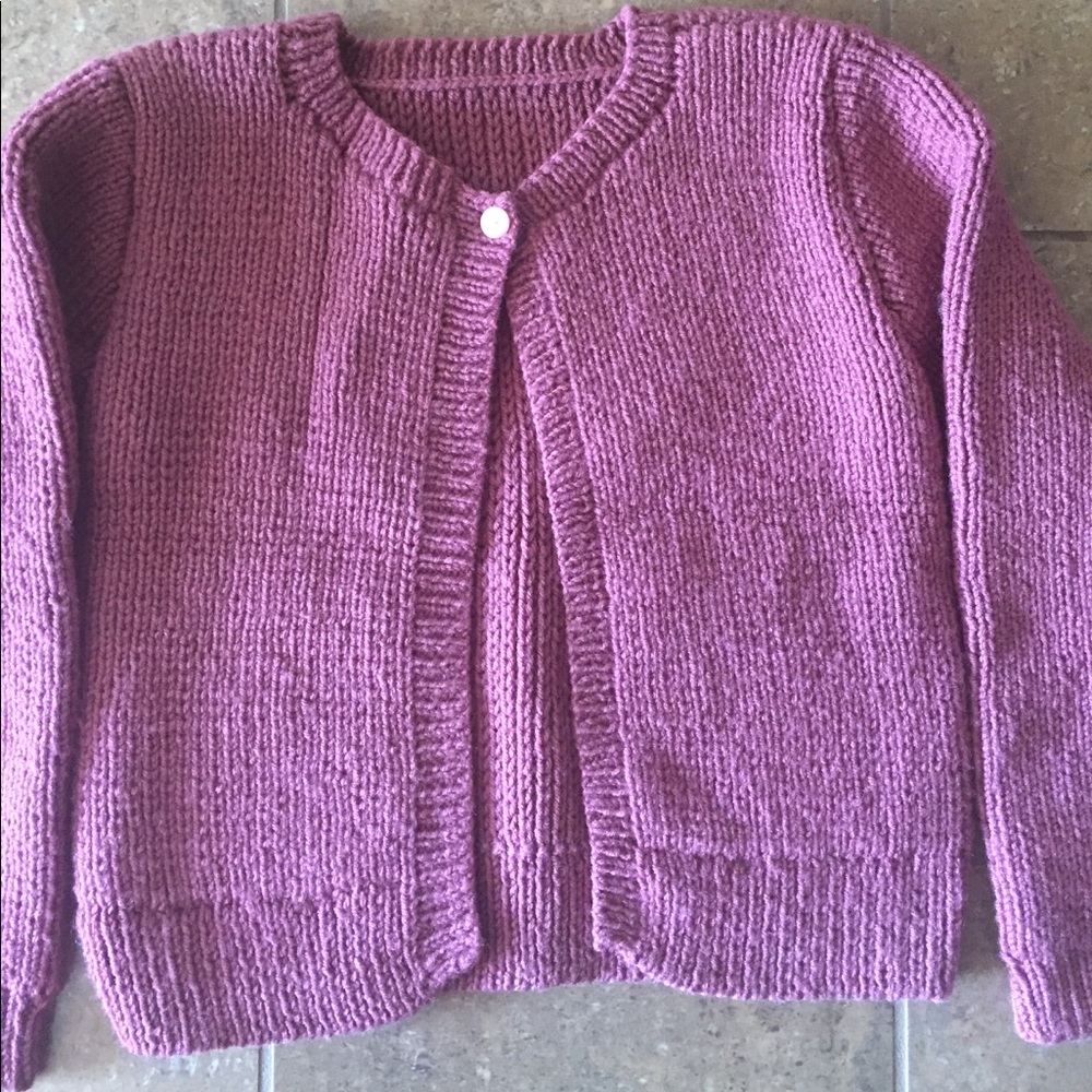 Girls’ Crochet Rose Pink Sweater